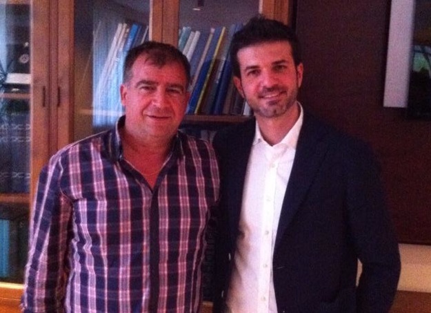 A sinistra l'ex ds del Santa Maria delle Mole Mauro Ventura con Andrea Stramaccioni