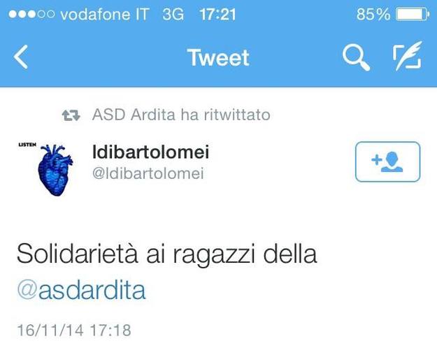Il tweet del figlio di Agostino Di Bartolomei