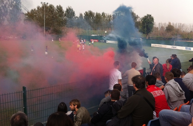 Il manipolo di ultras sostiene l'Atl. Vescovio