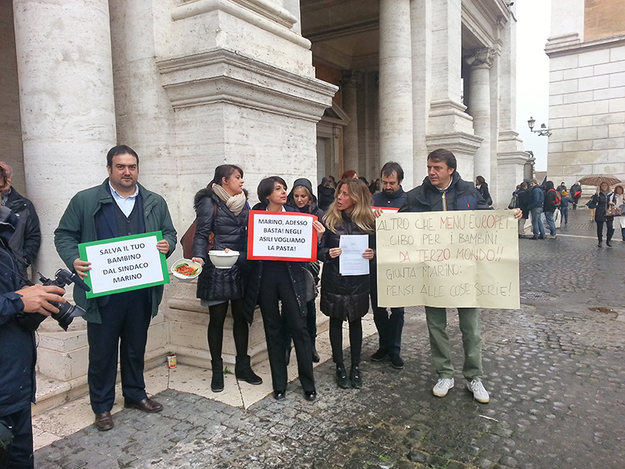 Un'immagine della protesta di oggi