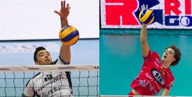 Bocche da fuoco: a sinistra Sasa Starovic (Latina) a destra Aleksander Atanasijevic (Perugia)
