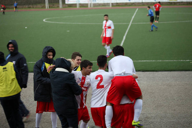 La gioia dell'Audace dopo il gol di Cascio