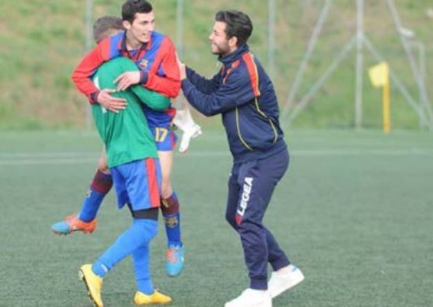 Onorati esulta dopo il 2-2 all'Accademia (photosportroma.it)