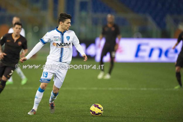 Federico Barba impegnato all'Olimpico nel match contro la Roma in Coppa Italia