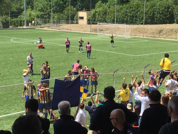 L'esultanza dell'Arce a fine partita