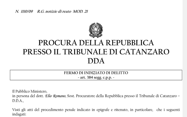 Gli atti firmati dal PM Romano