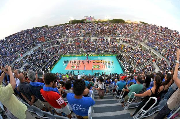 Una suggestiva panoramica del Foro Italico gremito (Foto © Fipav)