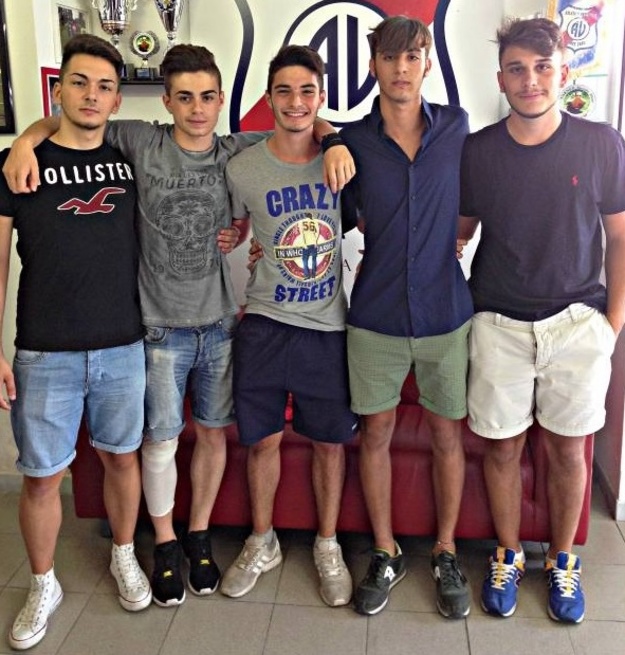 Da sinistra: Simone Belli, Gianmarco Galasso, Alessio Facenna, Edoardo Paruta e Matteo Cori