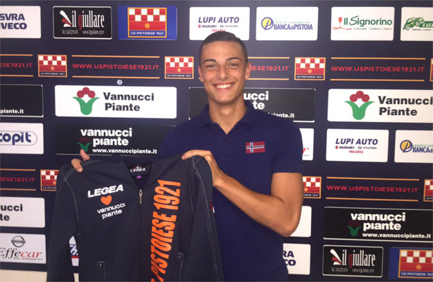 Castellani con la maglia della Pistoiese