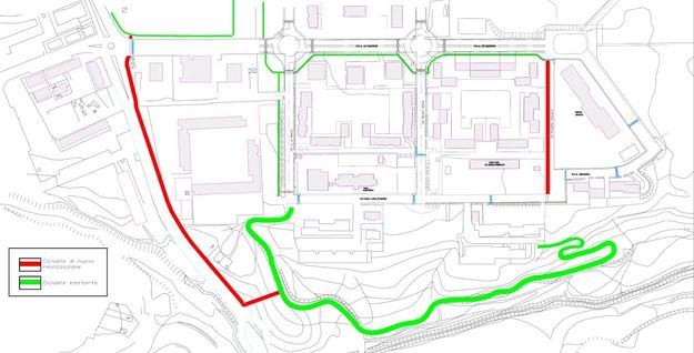 La mappa della rete ciclabile