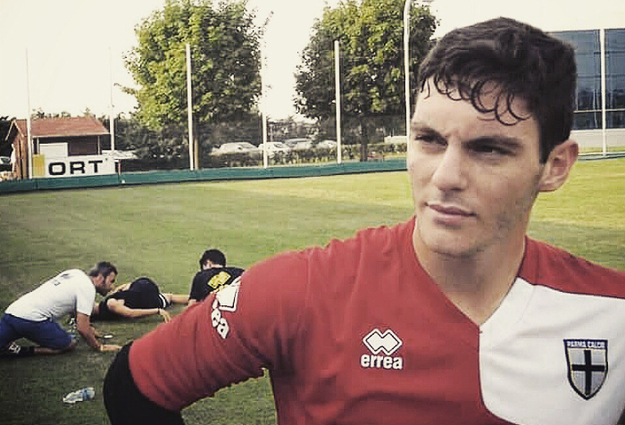 Cotticelli con la maglia del Parma