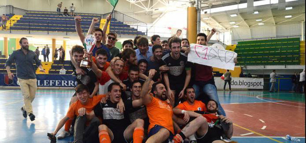 Il trionfo della Cisco Roma lo scorso anno (Foto © Calcio a 5 Live)