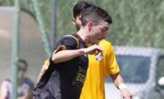 Sciamanna con la maglia del Sant'Angelo Romano nel playoff contro l'Atletico Vescovio