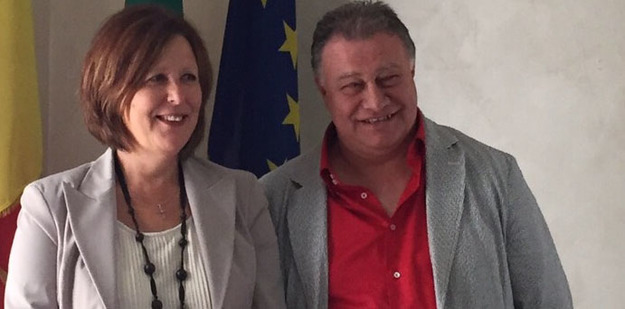L'assessore Maria Grazia Angelucci e il sindaco Alberto Latini