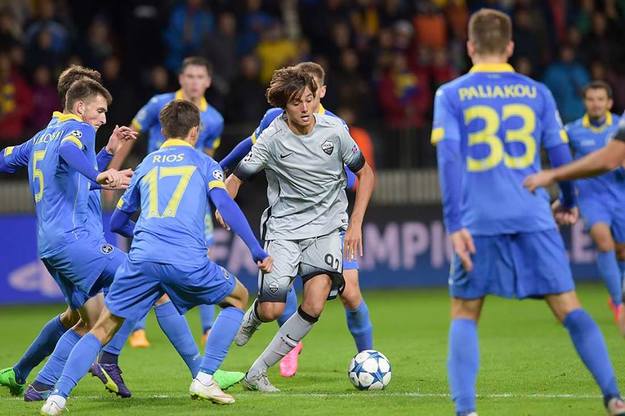 Champions League, Soleri in azione contro il Bate Borisov ©Facebook As Roma