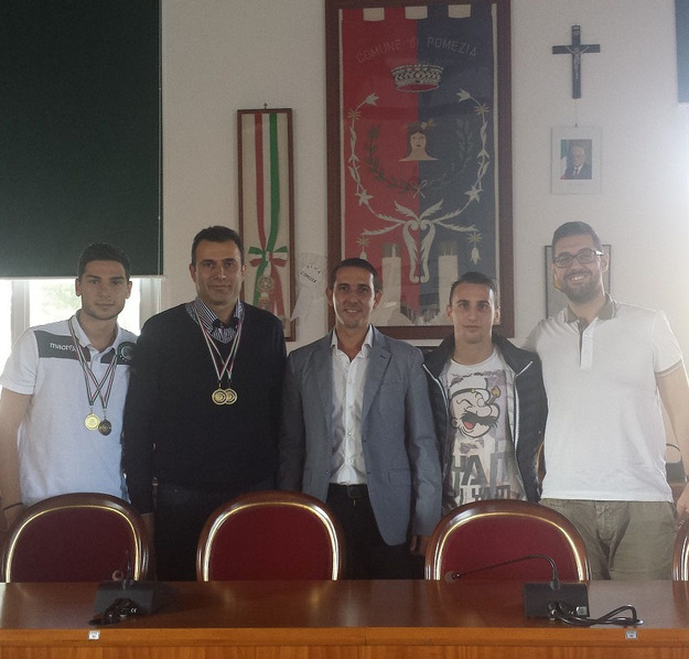 Da sinistra Viglietta, Esposito, il sindaco Fucci, Martinelli e Sbizzera