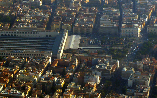 Una veduta dall'alto delle aree interessate dai cantieri