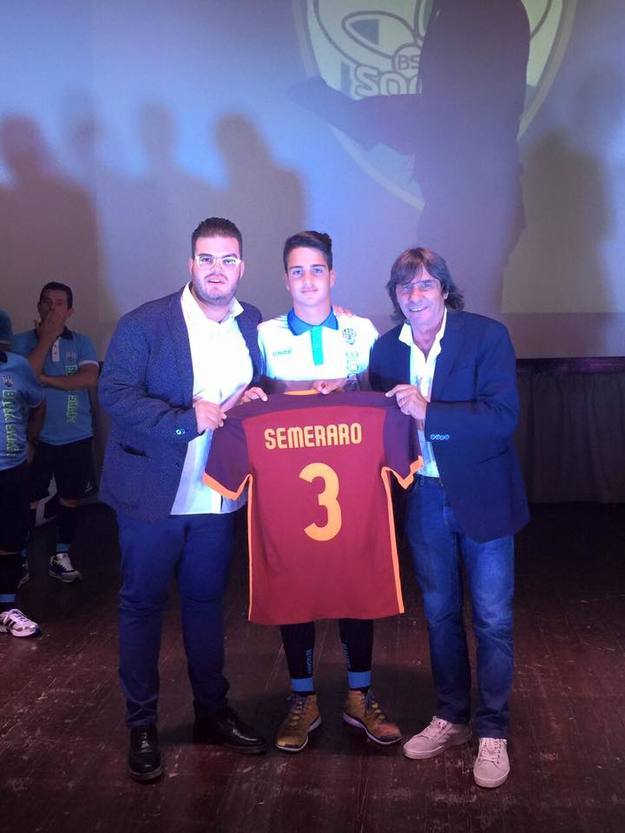 Semeraro con Bruno Conti e Manuel Marzocca ©Foto Facebook