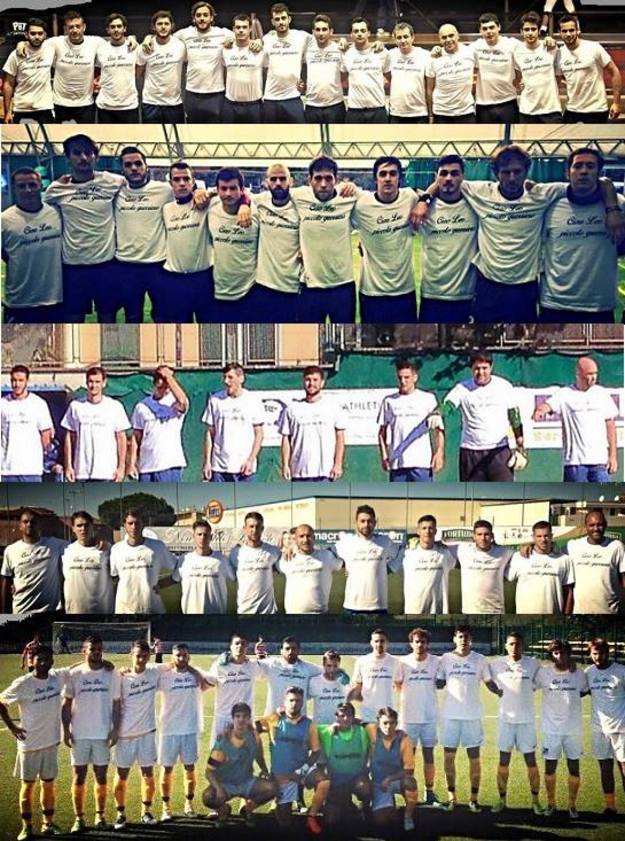 Le squadre con la maglia per Leonardo ©facebook