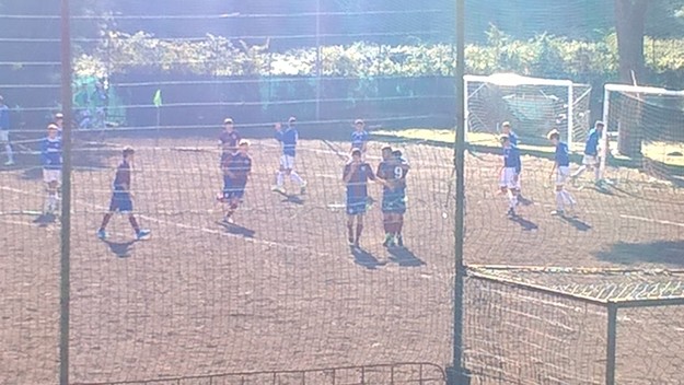 L'abbraccio dopo il goal di Tonanzi
