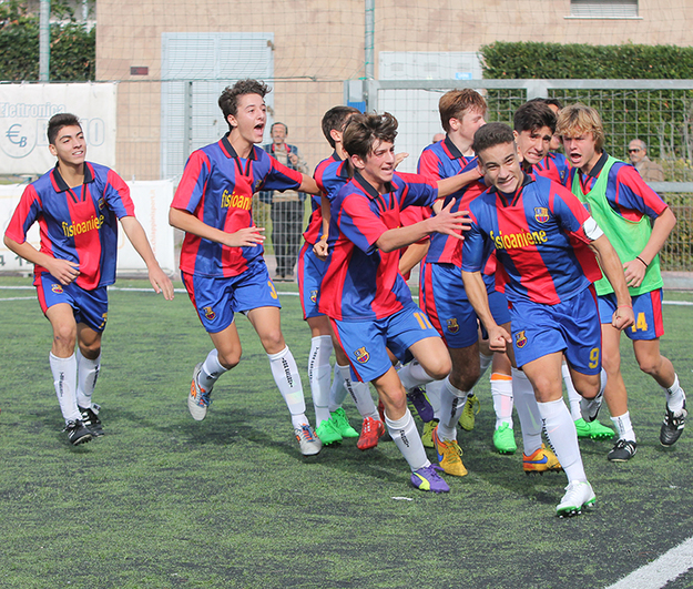 Un'esultanza del gruppo blaugrana ©Mirna De Cesaris