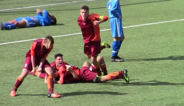 L&apos;esultanza della Romulea al gol di Belli ©Fuori Area