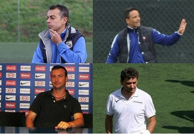 I quattro tecnici: Ciancolini (Viterbese), Bartoli (Savio), Schiavi (Tor di Quinto), Santucci (Lodigiani)