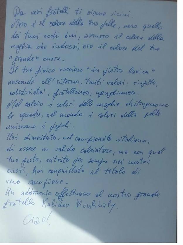 La lettera (FotocFacebook)