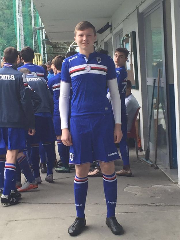 Yakubiv con la maglia della Samp