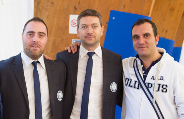 Il dg Serafini, il presidente Verde e il ds Casilli