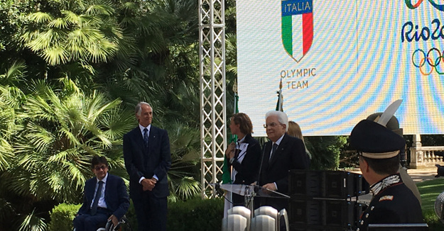Il Presidente Mattarella si rivolge agli atleti