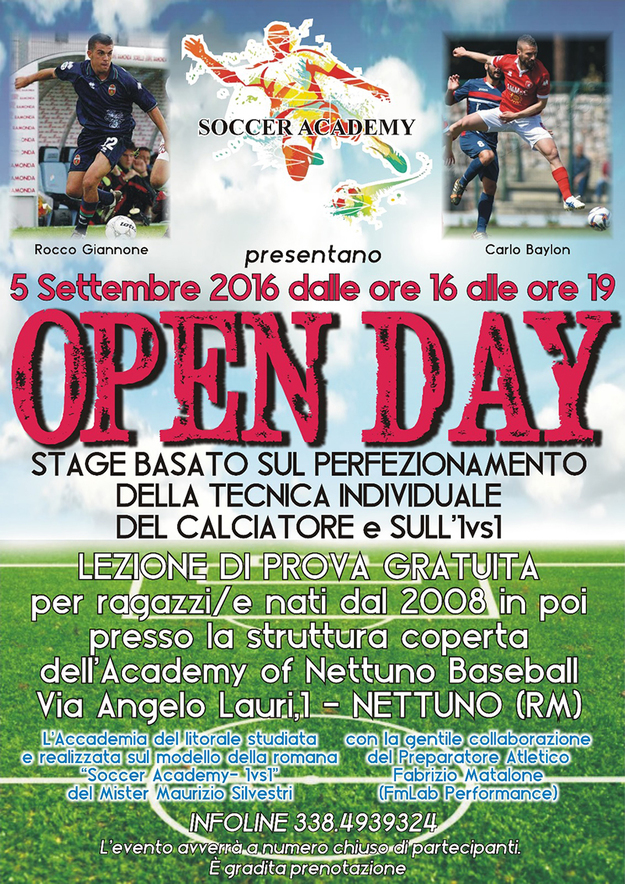 La locandina della Soccer Academy di Nettuno