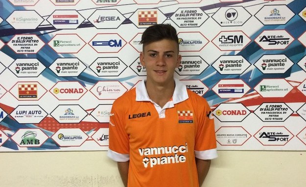 Aldrighetti con la maglia della Pistoiese