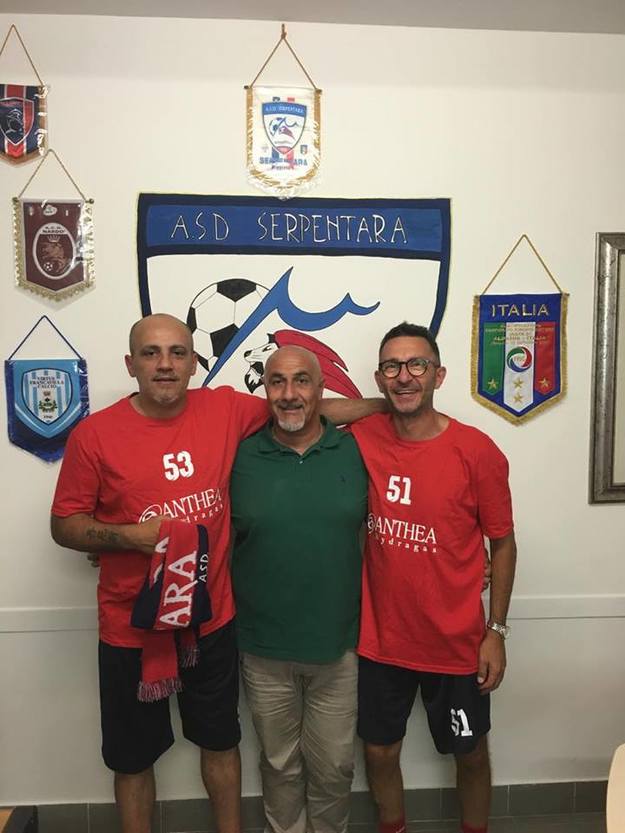 A sinistra Antonio Aiello con il presidente Ferro e Fabrizio Centra