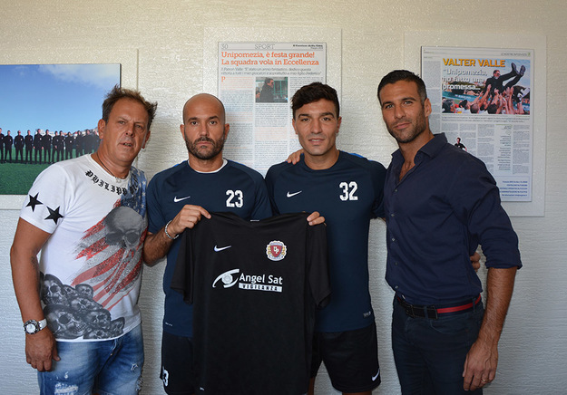 Il presidente Valle e il dg Morelli con Piccheri e De Angelis