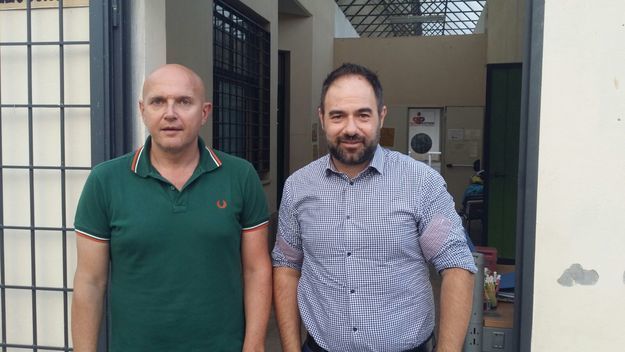 Il tecnico Scotini con il ds Micheli