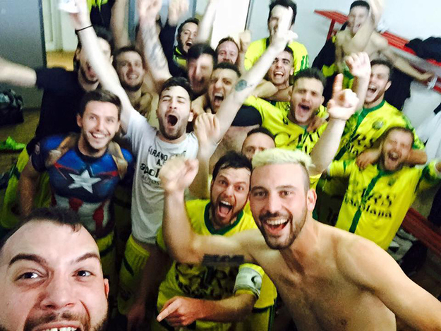 Festa Atletico negli spogliatoi