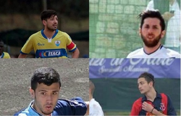 I nuovi acquisti della Pro Calcio. In alto a sinistra Rima, a destra Aniello; in basso a sinistra Giuseppe Iandico, a destra il fratello Antonio