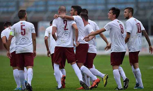 Esultanza del Rieti: i ragazzi di Paris sono di nuovo al comando (©FC Rieti)