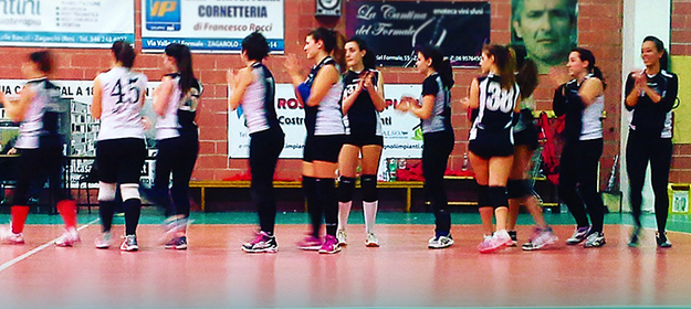 La Rosavolley prima dell&apos;inizio del match