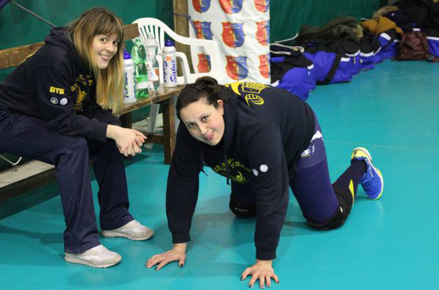 Barbara Catapano scherza durante un allenamento