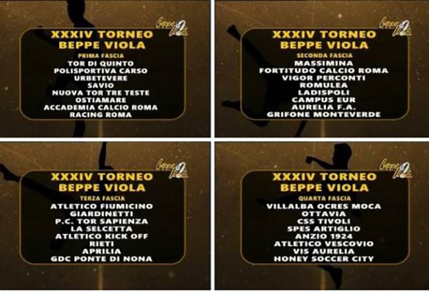 Le 32 partecipanti alla XXXIV edizione del Torneo Beppe Viola ©torneobeppeviola.it