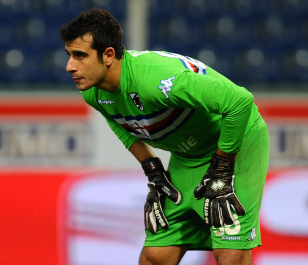Curci con la maglia della Sampdoria