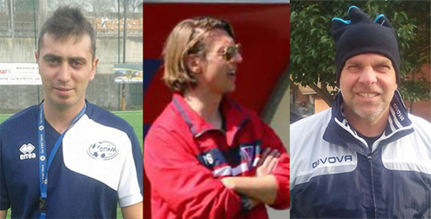 I tre tecnici: da sinistra Palma (Ottavia), Di Donato (Villalba Ocres Moca), Ottaviani (GDC Ponte di Nona)