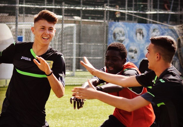 L&apos;esultanza dopo il gol di Miglio (©Pro Calcio Tor Sapienza)