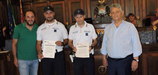 Da sinistra Ognibene, Guicciardi, Nanni e il sindaco Servadio