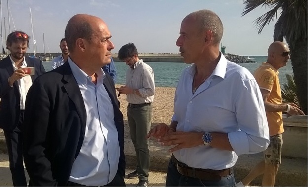 Nicola Zingaretti, a sinistra (Foto Gazzetta Regionale)
