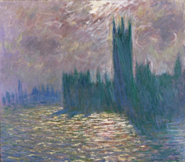 Londres. Le Parlement. Reflets sur la Tamise, 1905.