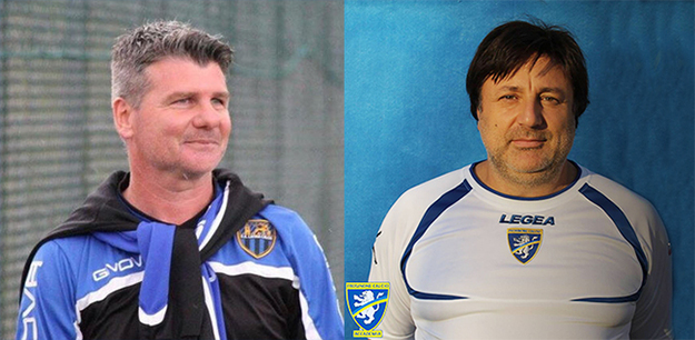 Da sinistra mister Ferullo del Sa.Ma.Gor (qui al Latina) e mister Cerri dell&apos;Acc. Frosinone. Chi la spunterà?