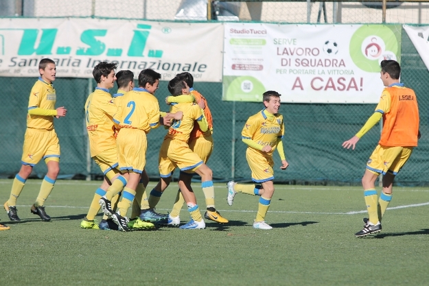 Il Frosinone esulta (FotoDeCesaris)
